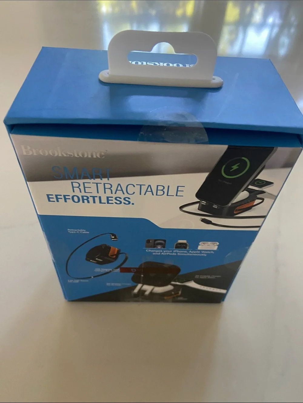 Brookstone MagSafe 3-in-1 Wireless Charging Station – Black with Silver Accents